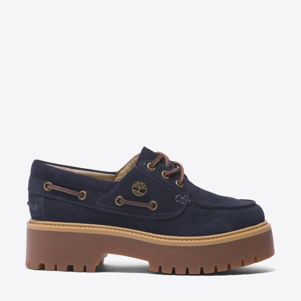 TIMBERLAND Womens Stone Street 3-Eye Lug Dark Blue Suede