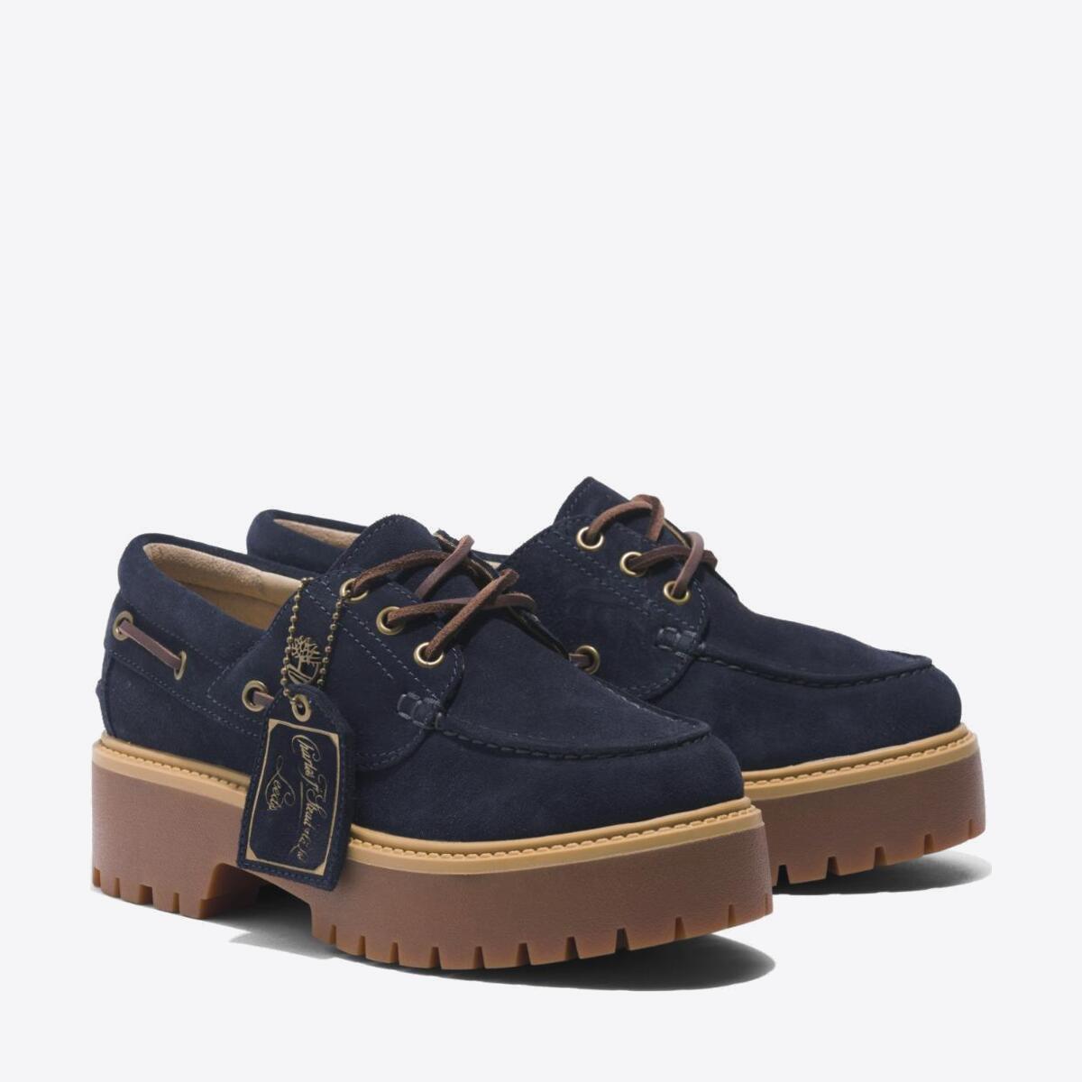 TIMBERLAND Womens Stone Street 3-Eye Lug Dark Blue Suede