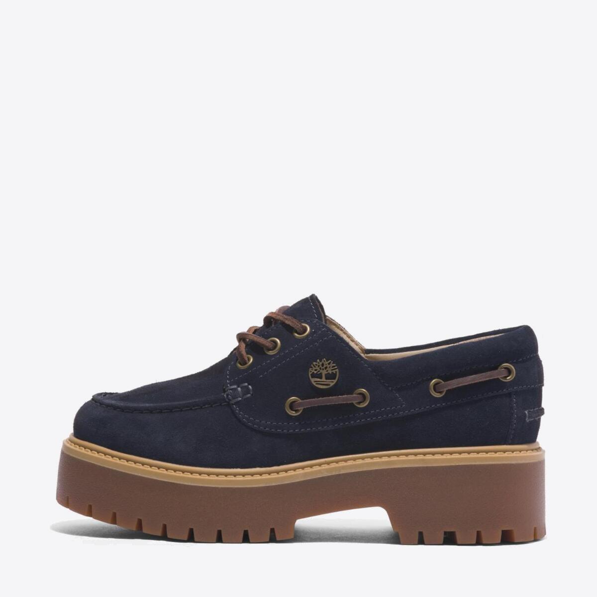 TIMBERLAND Womens Stone Street 3-Eye Lug Dark Blue Suede