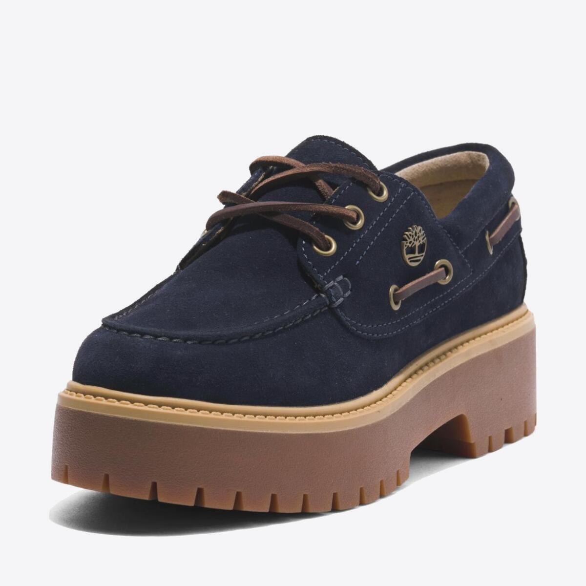 TIMBERLAND Womens Stone Street 3-Eye Lug Dark Blue Suede