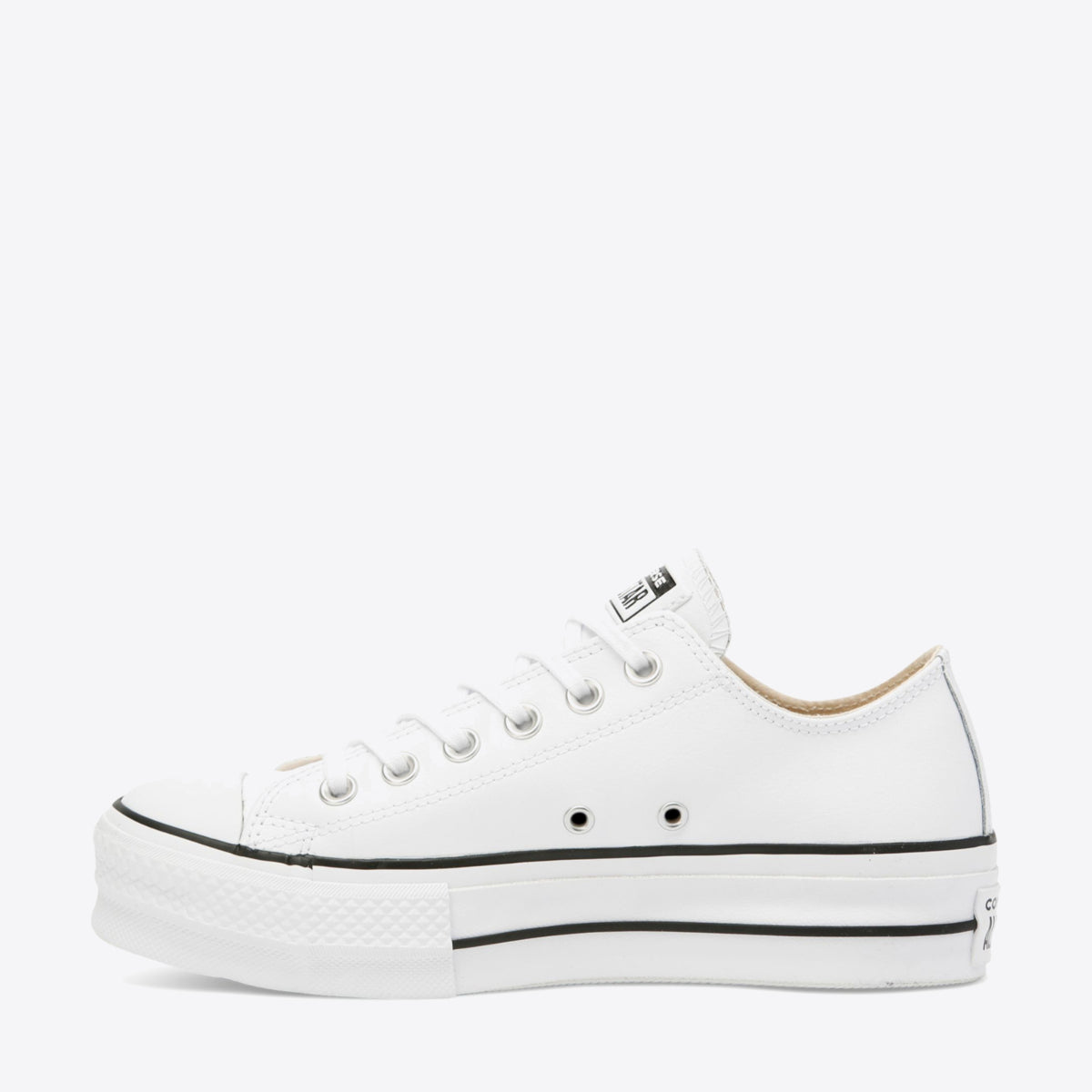 Chuck taylor all star lift sales clean leather low top white