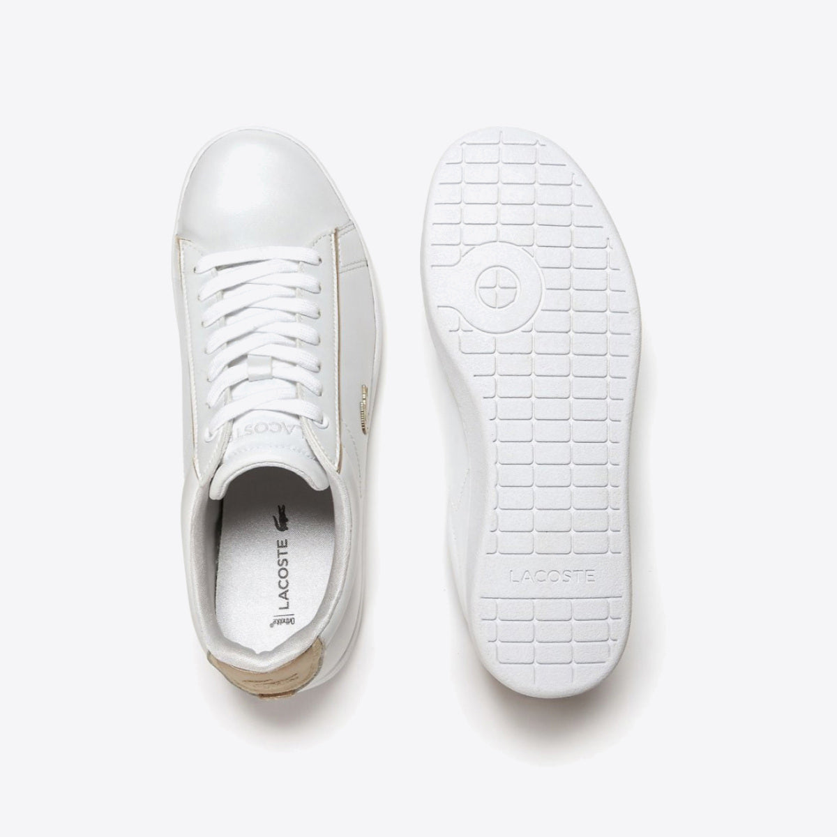 Lacoste carnaby evo white on sale gold